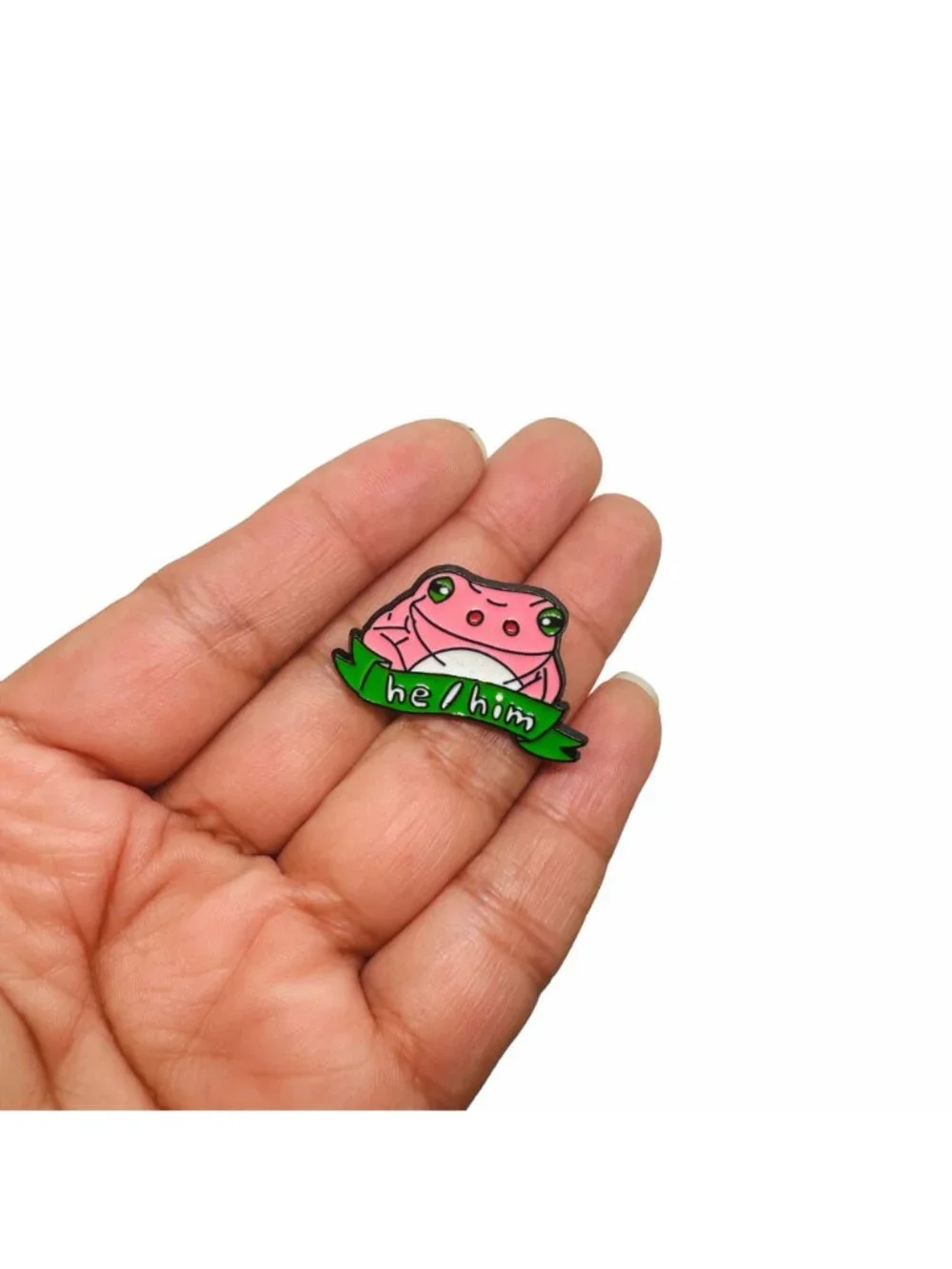⭐Oz Pink Frog Alloy Pins Cartoon Cute Animal Enamel Brooch He/Him New